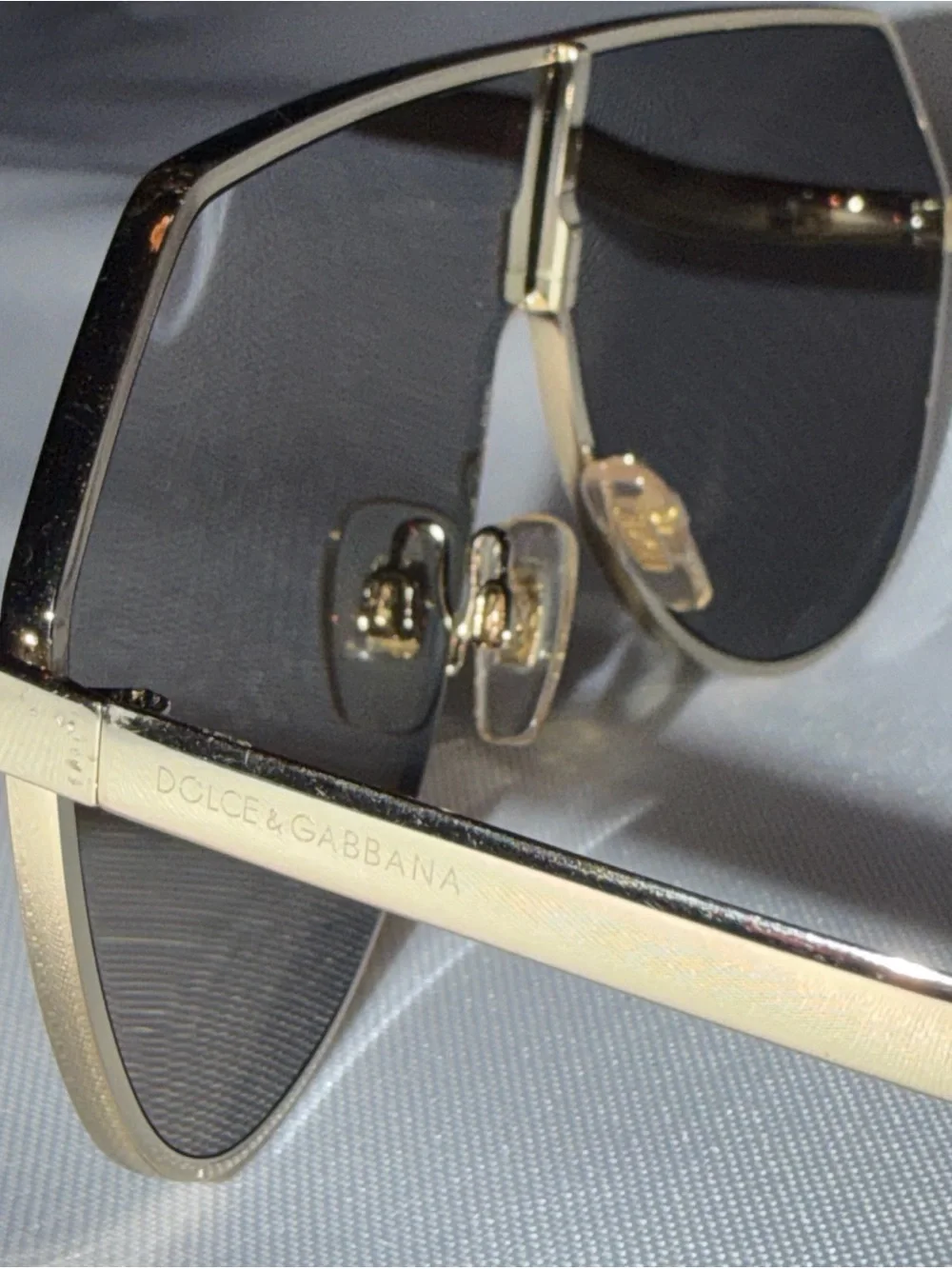 Dolce & Gabbana DG2221 498/7P Shield Sunglasses Gold Italy 145 Authentic